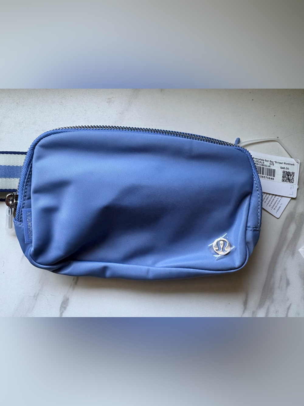 NWT lululemon athletica Prep Blue and Wordmark Belt Bag